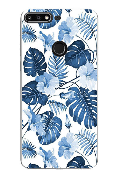 TechTree حافظة سيليكون مطبوع متوافقة مع هاتف هواوي Y7 2018 - هونر 7C بنمط أور...