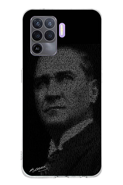 TechTree حافظة سيليكون متوافقة مع هاتف OPPO Reno 5 Lite مكتوب عليها هتيبا للشباب وصورة ظلية لأتاتورك مطبوع