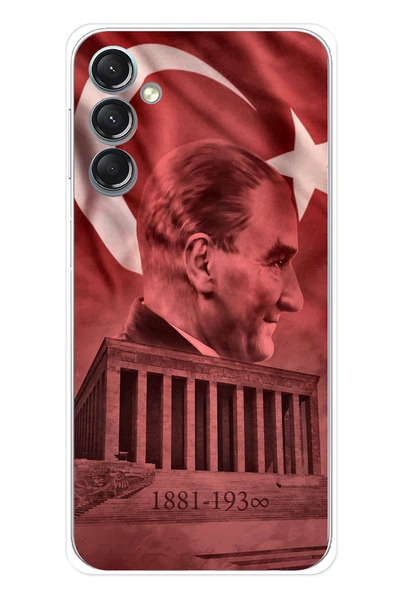 TechTree حافظة سيليكون مطبوعة بصورة أتاتورك وذكرى كابير متوافقة مع هاتف سامسونج جالاكسي A24