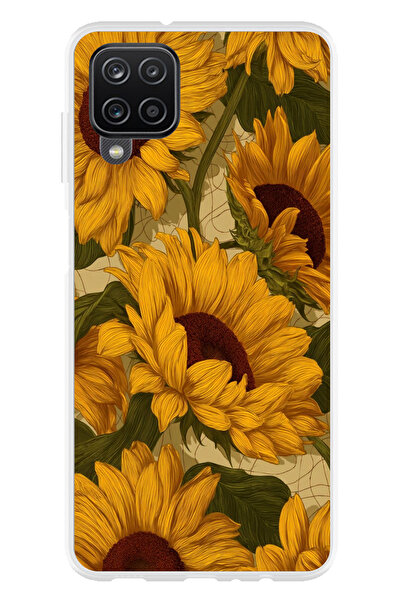 TechTree حافظة سيليكون متوافقة مع هاتف سامسونج جالاكسي A22-M22-M32 باللون الأصفر الذهبي مطبوع