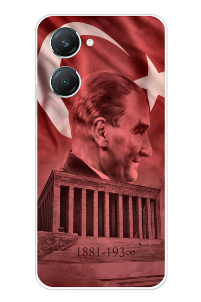 TechTree جراب سيليكون متوافق مع Vivo Y18 يحمل صورة أتاتورك وانيماتيك كابير مطبوع