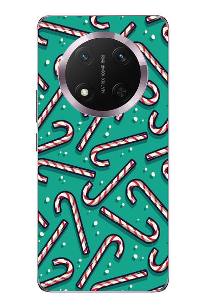 TechTree حافظة سيليكون مطبوع متوافقة مع هاتف Honor Magic 7 Lite مزينة بحلوى ع...