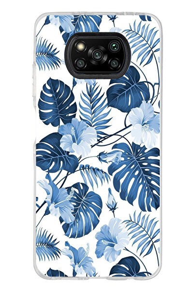 TechTree حافظة سيليكون مطبوع متوافقة مع Poco X3-X3 PRO-NFC بنمط أوراق الشجر ا...