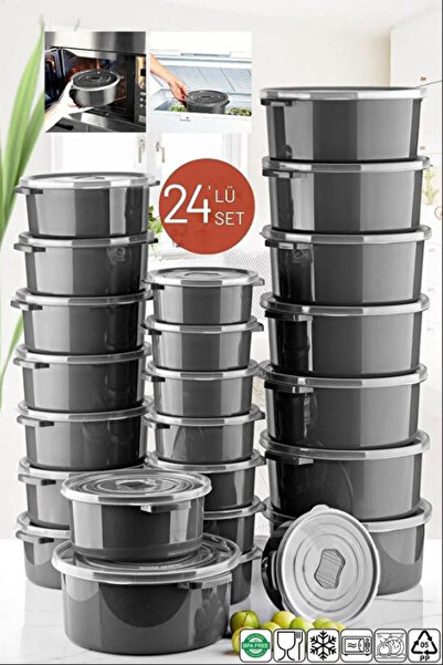 palermo home 24-Piece Round Plum Storage Set - Microwave and Dishwasher Safe