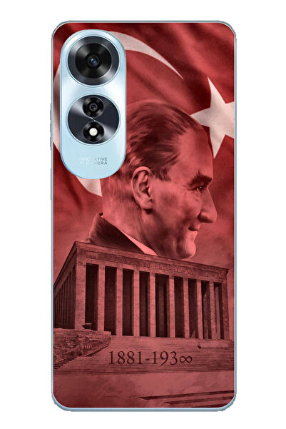 TechTree حافظة سيليكون متوافقة مع هاتف أوبو A60 تحمل صورة أتاتورك وانيماتيكاب...