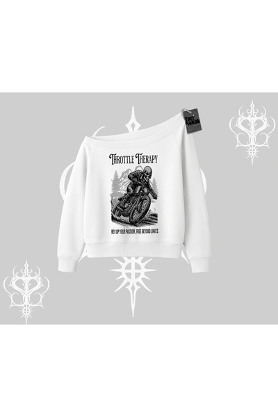 Tarzsokak Hanorac cu guler rotund Throttle Therapy Fără frâne, doar libertate
