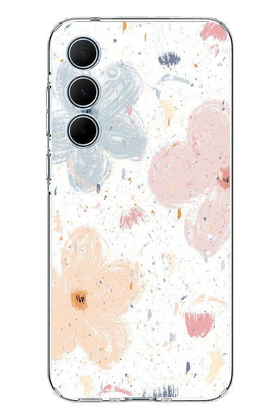 TechTree حافظة سيليكون مطبوع متوافقة مع هاتف سامسونج جالاكسي A35 بنمط زهور تج...