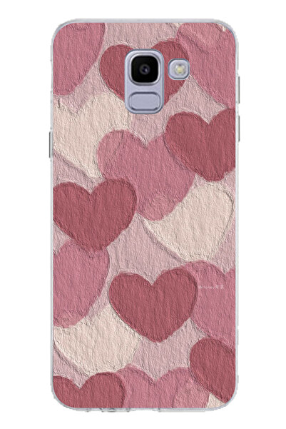 TechTree حافظة سيليكون متوافقة مع هاتف سامسونج جالاكسي J6 باللون الوردي الباس...