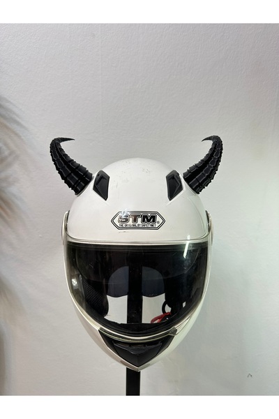 Butik Motor & Motosiklet Siyah Viking Boynuz Kask Dış Aksesuarı