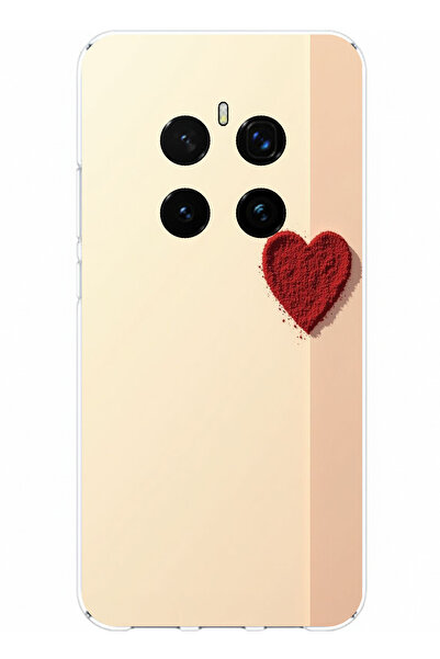 TechTree Honor Magic 7 Pro Compatible Cream Ground Red Heart Printed Silicone Case
