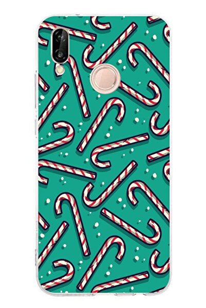 TechTree حافظة سيليكون مطبوع متوافقة مع هاتف هواوي P20 لايت مع حلوى عيد الميل...