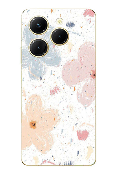 TechTree حافظة سيليكون مطبوع متوافقة مع هاتف Infinix Hot 40-40 PRO بنمط زهور ...