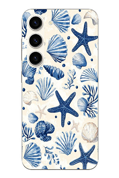 TechTree حافظة سيليكون مطبوع متوافقة مع هاتف سامسونج جالاكسي S23 بنمط صدفة ال...