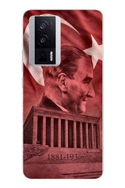 TechTree حافظة سيليكون متوافقة مع صورة أتاتورك وانيماتيكابير مطبوع من POCO F5...