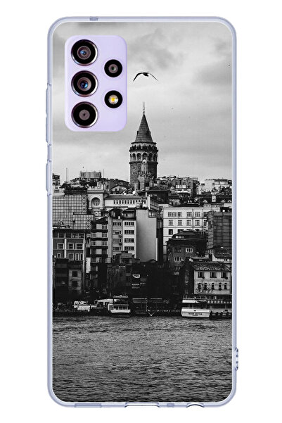 TechTree جراب سيليكون متوافق مع هاتف سامسونج جالاكسي A32 مع مناظر برج غالاتا ...