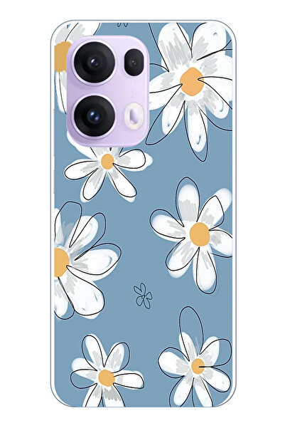 TechTree حافظة سيليكون متوافقة مع هاتف OPPO Reno 13 PRO باللون الأزرق ديزي جا...