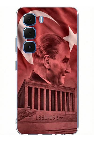 TechTree حافظة سيليكون متوافقة مع Infinix Hot 60-60i تحمل صورة أتاتورك وانيما...