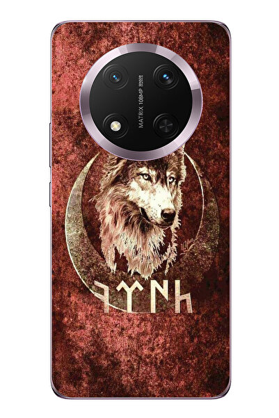 TechTree حافظة سيليكون مطبوع متوافقة مع هاتف Honor Magic 7 Lite مع كتابة جوك ترك ونقش بوزكويرت