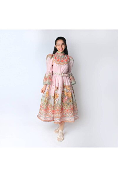 Mamnon Pink plaid dress with belt