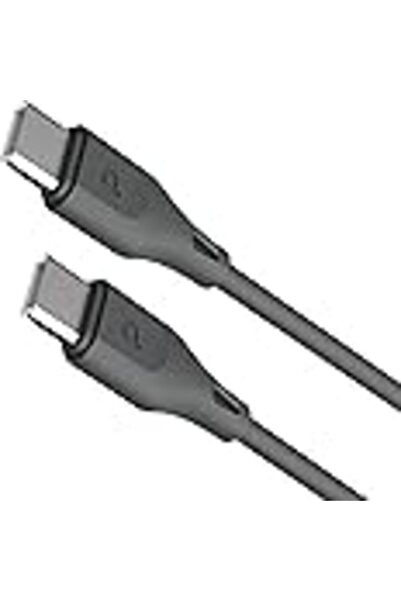 porodo كابل USB-C إلى USB-C من 60 واط، طوله 1.2 متر - أسود