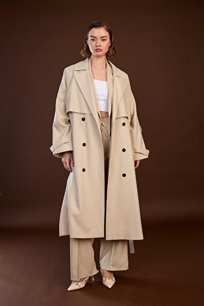 SHUR BOUTİQUE Oversize Tam Boy Trençkot