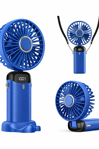 TELKUR Cullera N15 Mavi Mini Klima 5 Kademeli Şarjlı Taşınabilir Dijital Led ...