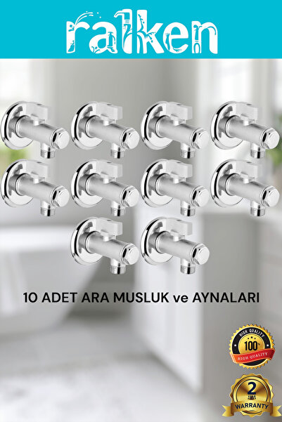 RALKEN Filtreli Ara Musluk Batarya Alt Bağlantı Musluğu 10 Adet