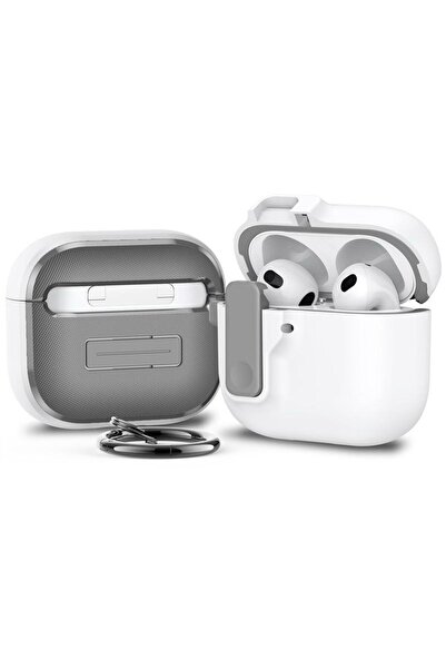 UnDePlus Apple Airpods 4. Nesil ile uyumlu Kılıf Standlı Kilitli TPU Premium Matte Trip Case