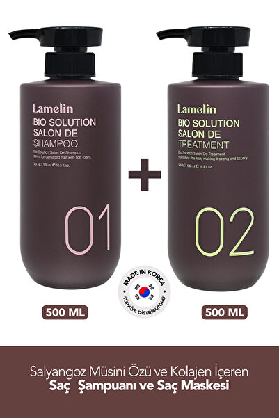 Lamelin Collagen İçeren Saç Bakım Şampuanı ve Saç Maskesi Bio Solution Salon ...