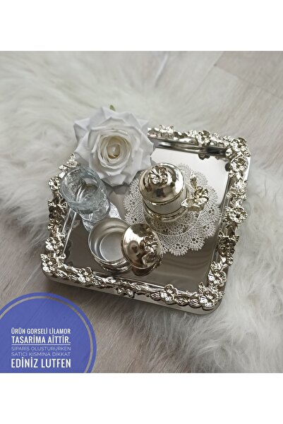 LilAmor Concept Hediyelik Damat kahvesi sunum tepsi soz nisan isteme cicek cikolata tepsi