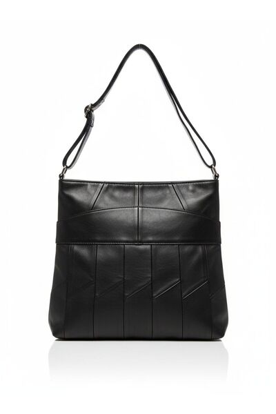 Biik Leather Siyah Heybe Hakiki Deri Çanta