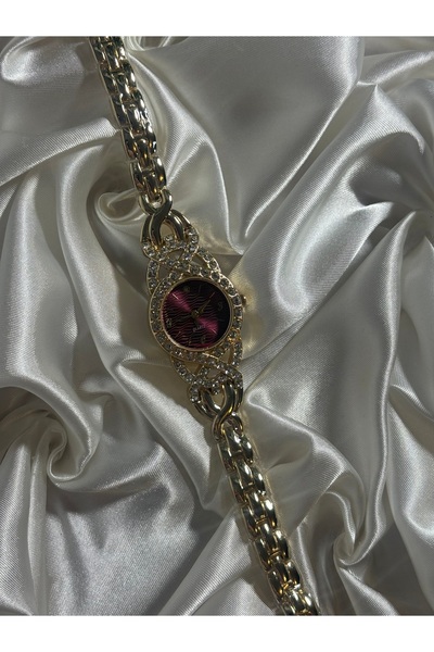 Mihristore Bordo Kadranlı Gold Kadın Pinterest Saat Kadın Kol Saati