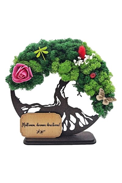 OEM Pictură decorativă - Arborele vieții cu licheni stabilizați și accente de...