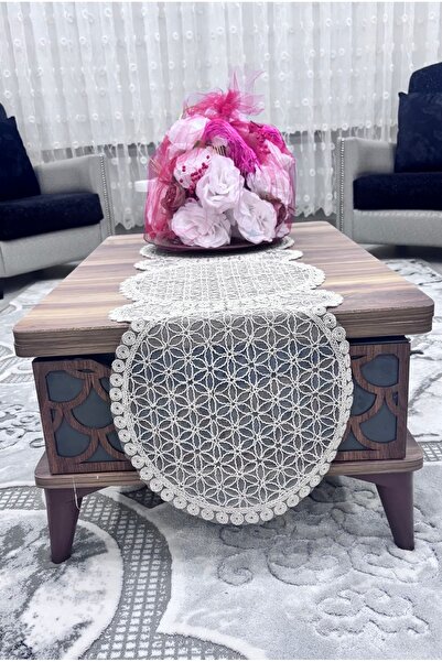 Muensu Husă de masă de lux de culoare cappuccino, Runner din silicon, Runner ...