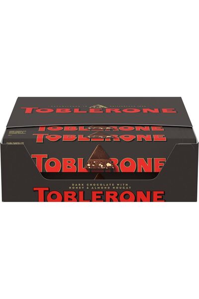 Toblerone Toblerone Chocolate Bar with Honey Nougat and Almonds, Wholesale Chocolate, Dark, 20 Bars, 100g