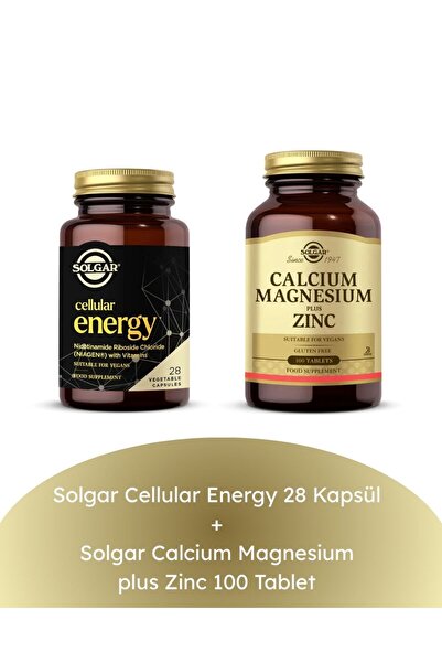 Solgar Cellular Energy 28 Kapsül + Calcium Magnesium plus Zinc 100 Tablet