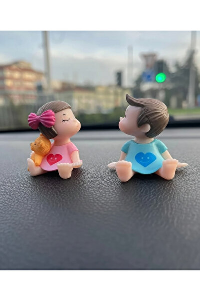 IL-HANST Sevimli Kalpli Çift Dekorasyon Biblo Aksesuar Torpido Süsü Sevgiliye...