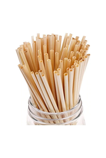 Zorlu Ekolojik Ürünler Buğday Sapı Bitki Pipet 15 cm 500 AdetKısa Kokteyl Pip...