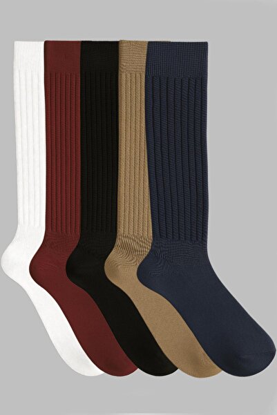 COTENCONCEPT 5 Pairs of Basic Elastic Thick Cotton Blend Over-The-Knee Socks