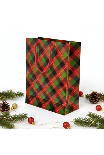 MelAsel حقيبة هدايا من الورق المقوى بتصميم السنة الجديدة 2 قطعة 25*30*9 سم - ...