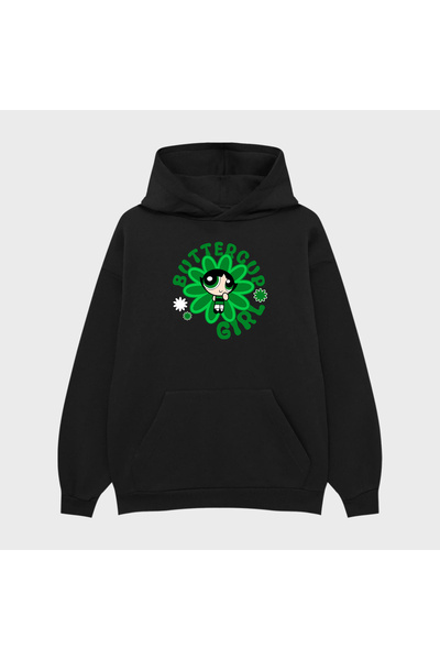 PURE EFFECT Hanorac unisex BUTTER GIRL cu imprimeu 3 Thread Ş cu căptușeală d...