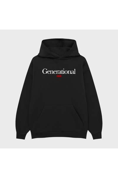 PURE EFFECT Hanorac unisex KITH GENERATIONAL cu imprimeu 3 Thread Ş cu căptuș...