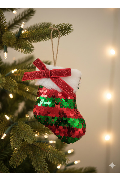 DODOMAR 9 x 10 cm – Коледна украса за елха с пайети и мъниста, декоративна за...