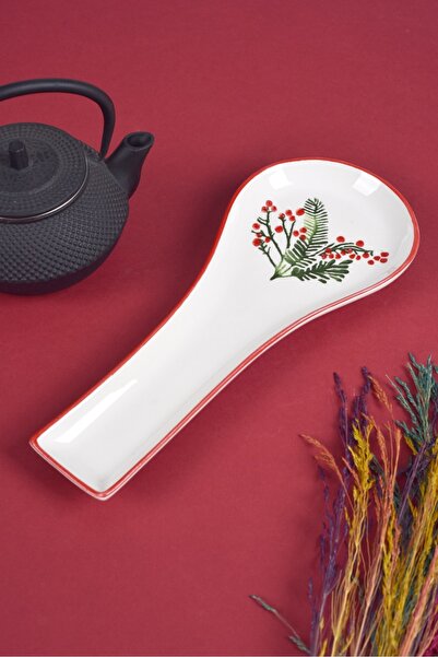 Piatti Naturali Ceramic Dirty Spoon Rest – Pine Pattern Countertop Spoon Rest...