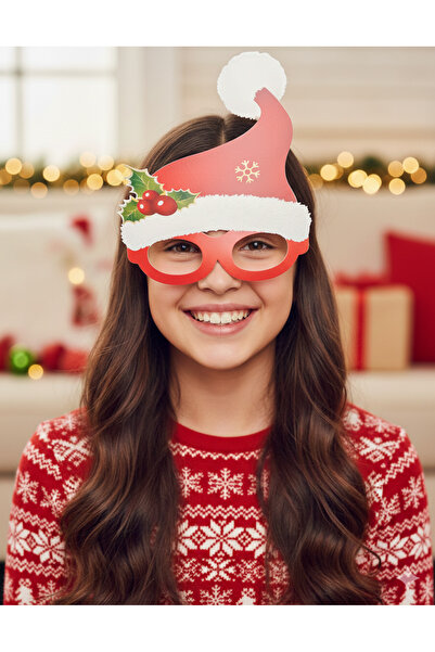 DODOMAR 13,5 cm lățime - Ochelari de Crăciun cu pălărie acoperită cu PVC Acce...