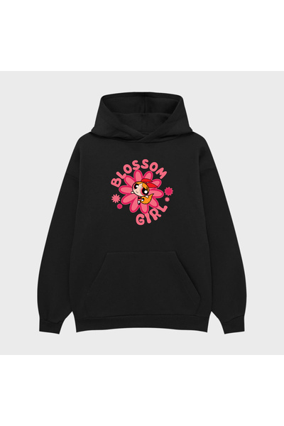 PURE EFFECT Hanorac unisex BLOSSOM GIRL cu imprimeu 3 Thread Ş cu căptușeală ...