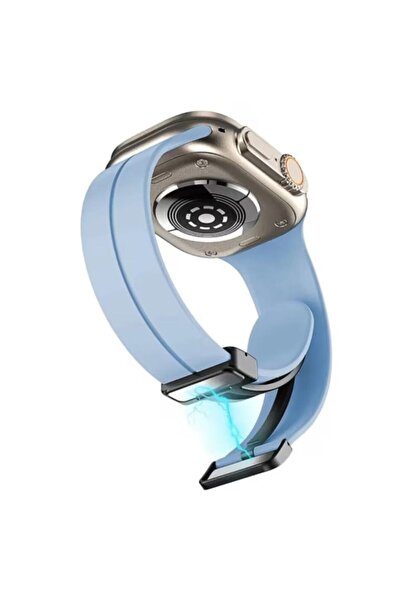 OEM Curea magnetică din silicon albastru deschis pentru Apple Watch