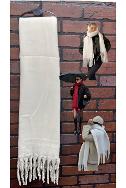 KIDIKLAR TEKSTİL Düz Pofuduk Omuz Şalı - Bej