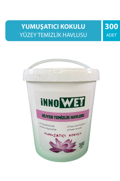İnnoWet Yüzey Temizlik Havlusu Yumuşatıcı Kokulu Kova mendil 300 Yaprak