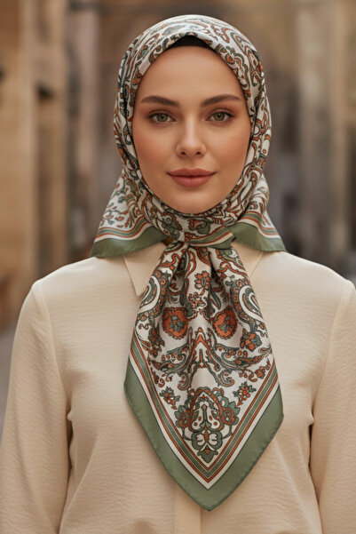 NESSCARF وشاح نسائي طبيعي مطبوع 95x95 سم